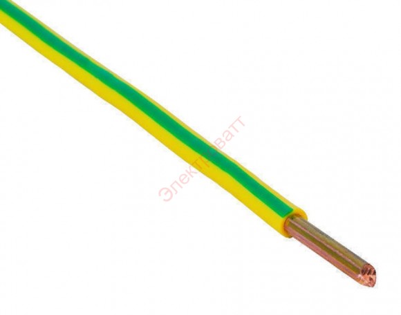 Провод установочный ПуВнг(А)-LS 1х1,5 (ПВ-1) желто-зеленый ГОСТ 31947 ККЗ