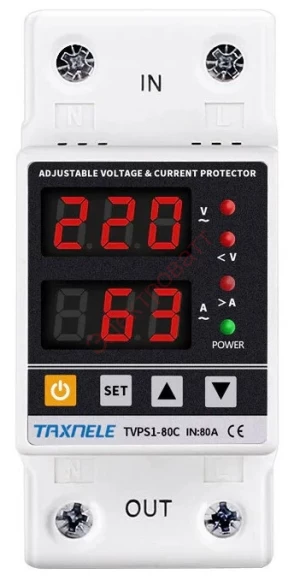 Реле контроля TVPS1-80C напряжения и тока Taxnele 80A