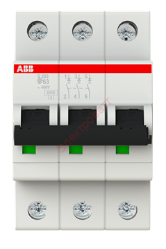 Автоматический выключатель ABB 3-полюсной S203 D63