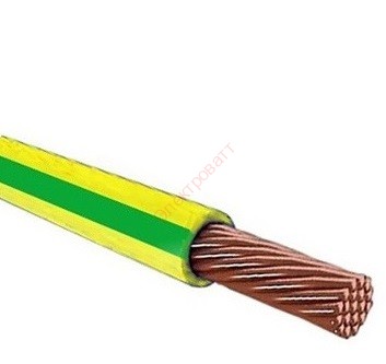 Провод установочный ПуГВнг(А)-LS 10 желто-зеленый (ПВ-3) ГОСТ 31947 ККЗ