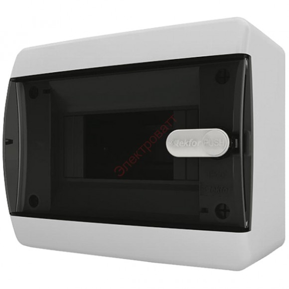 Щит навесной Tekfor 6 модулей IP41 прозрачная черная дверца CNK 40-06-1