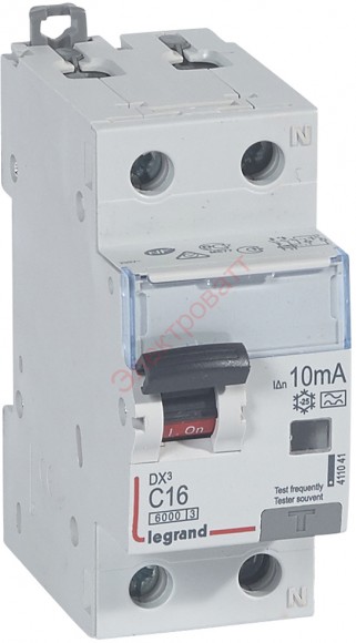 Дифавтомат DX3 АВДТ 1П+Н C16А 10MA AC Legrand 411041 автоматический выключатель дифференциального тока 