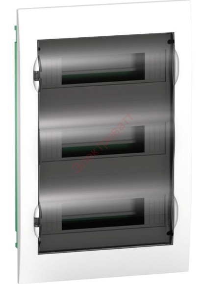 Шкаф встраиваемый SE Easy9 на 36 модулей (3x12)с прозрачной дверью с клемниками N+PE