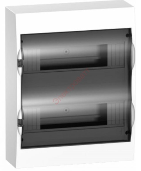Шкаф навесной SE Easy9 на 24 модуля (2x12) с прозрачной дверью с клемниками N+PE