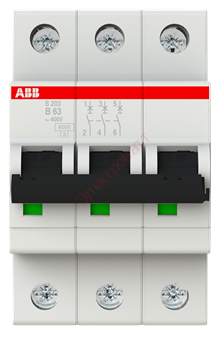 Автоматический выключатель ABB 3-полюсный S203 B63