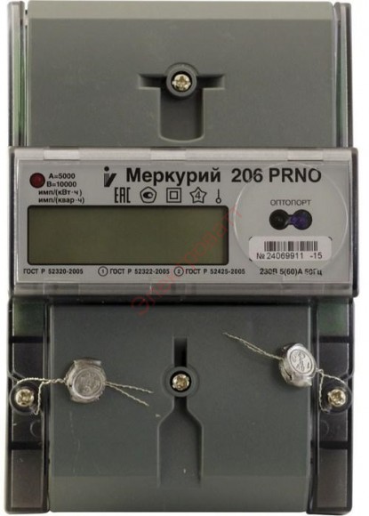 Электросчетчик Меркурий 206 PLNO 5-60А/220В многотарифный ЖКИ PLC-I