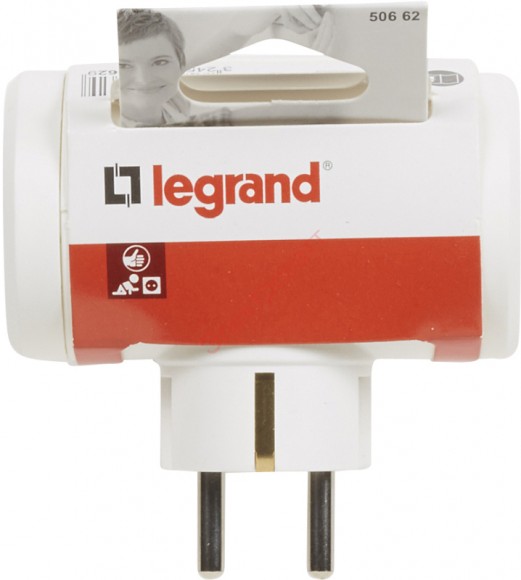 Legrand 50662 Многорозеточный блок 3x2К+3 16А горизонтальное подключение белый