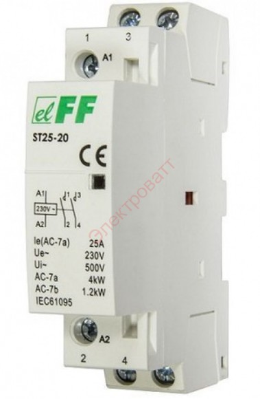 Контактор ST-25-20 модульный с индикатором включения F&F EA13.001.001 