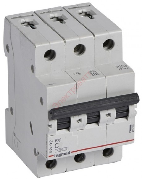 Автоматический выключатель Legrand RX3 3П 25A 4,5кА C 419710 (автомат) 