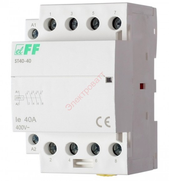 Контактор ST-40-40 модульный с индикатором включения F&F EA13.001.004