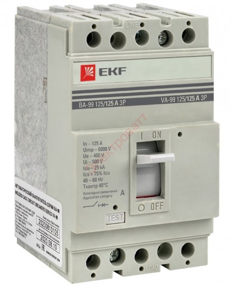Выключатель автоматический ВА-99 125/ 125А 3P 25кА EKF PROxima